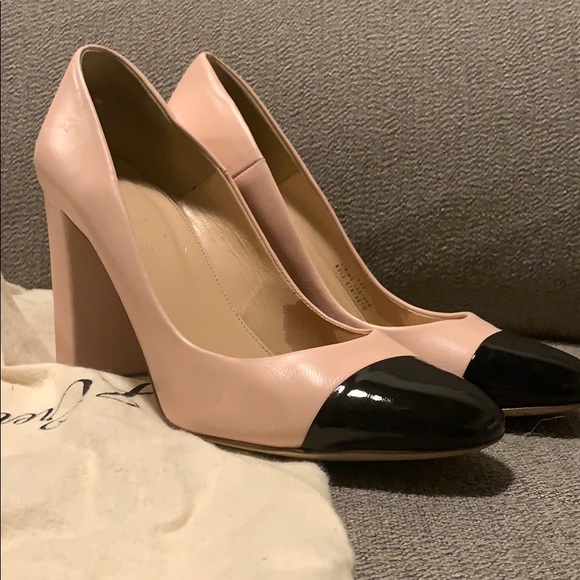 two tone block heels